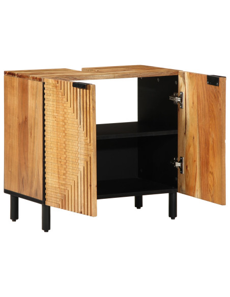 Mobile Lavabo da Bagno  62x33x58 cm in Legno Massello di Acacia