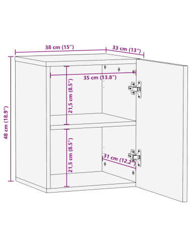 Armadio per Lavabo da Bagno con porta Legno di Acacia Massello