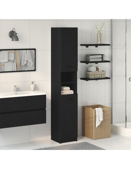 Mobile da bagno in rovere nero  - 32x34x188,5 cm