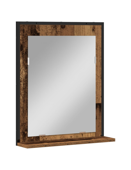 Specchio da Bagno  in Legno Vecchio 50x12x60 cm in Legno Ingegnerizzato