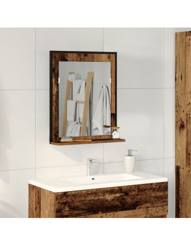 Specchio con lo scaffale Legno vecchio 50 x 12 x 60 cm