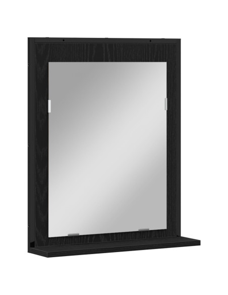 Specchio da bagno  Nero Rovere 50x12x60 cm Legno ingegnerizzato
