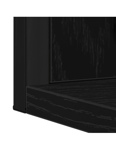 Specchio con lo scaffale Rovere nero 50 x 12 x 60 cm