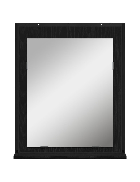 Specchio da bagno  Nero Rovere 50x12x60 cm Legno ingegnerizzato