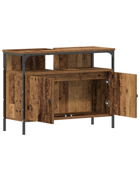 Mobile da bagno con specchio in legno vecchio 60x16x60 cm in legno ingegnerizzato