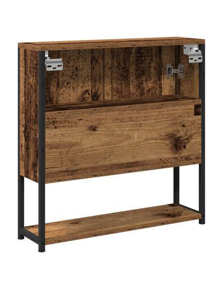 Mobiletto per specchio con porta Legno vecchio 60 x 16 x 60 cm