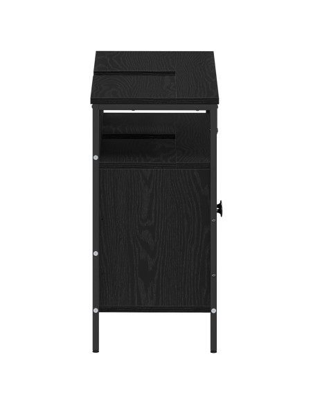 Mobiletto da Bagno  Nero Rovere 80x30x60 cm Legno Ingegnerizzato