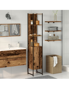 Mobile da Bagno con porta Legno vecchio 33 x 33 x 185,5 cm