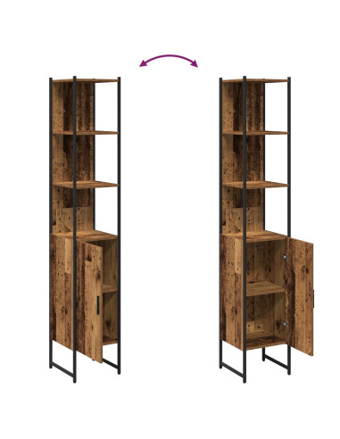 Mobile da Bagno con porta Legno vecchio 33 x 33 x 185,5 cm