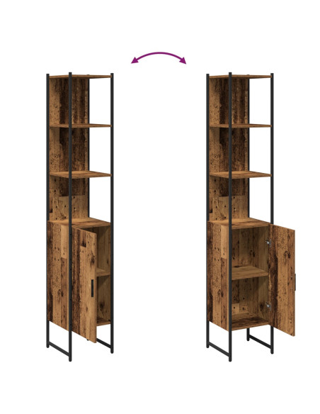 Mobile da Bagno con porta Legno vecchio 33 x 33 x 185,5 cm