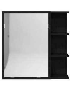 Mobiletto per specchio da bagno Rovere Nero 62,5 x 20,5 x 64 cm 2