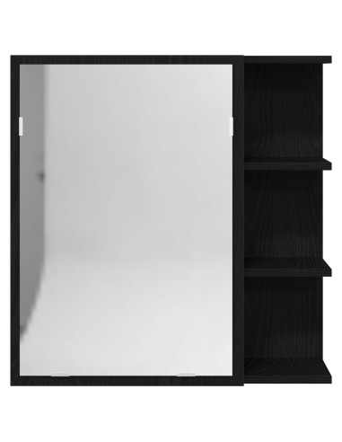 Mobiletto per specchio da bagno Rovere Nero 62,5 x 20,5 x 64 cm