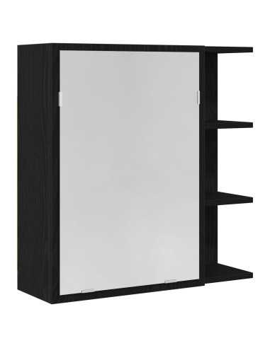 Mobiletto per specchio da bagno Rovere Nero 62,5 x 20,5 x 64 cm
