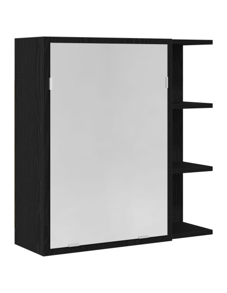 Mobiletto per specchio da bagno Rovere Nero 62,5 x 20,5 x 64 cm