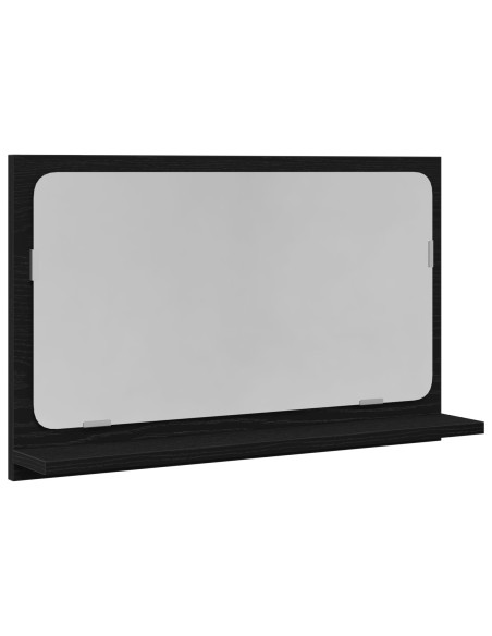 Specchio da bagno  nero rovere 60x10,5x37 cm legno ingegnerizzato