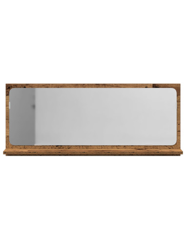 Mensola Specchio con specchio Legno vecchio 90 x 10,5 x 37 cm