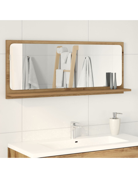 Mensola Specchio rovere artigianale 90 x 10,5 x 37 cm