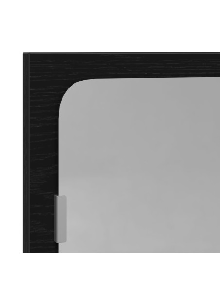 Specchio da bagno  nero rovere 90x10,5x37 cm in legno ingegnerizzato
