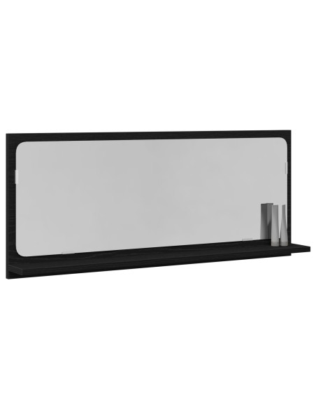 Specchio da bagno  nero rovere 90x10,5x37 cm in legno ingegnerizzato