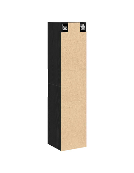 Armadio da bagno  in rovere nero 30x30x130 cm in legno ingegnerizzato