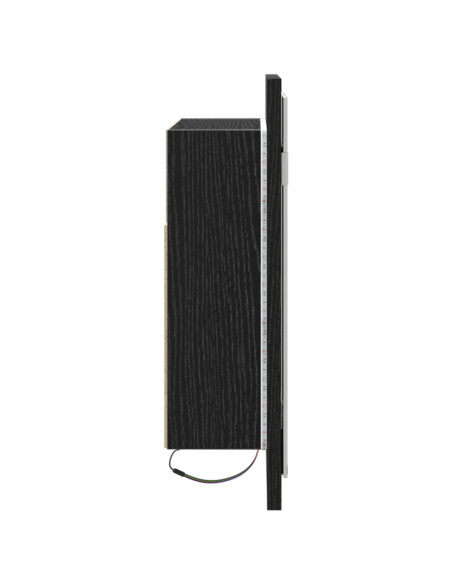 Armadio da bagno LED  Nero Rovere 60x12x45 cm in legno ingegnerizzato