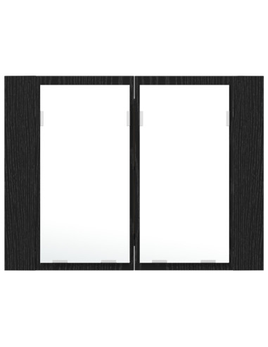 Mobiletto per specchio da bagno Rovere Nero 60 x 12 x 45 cm