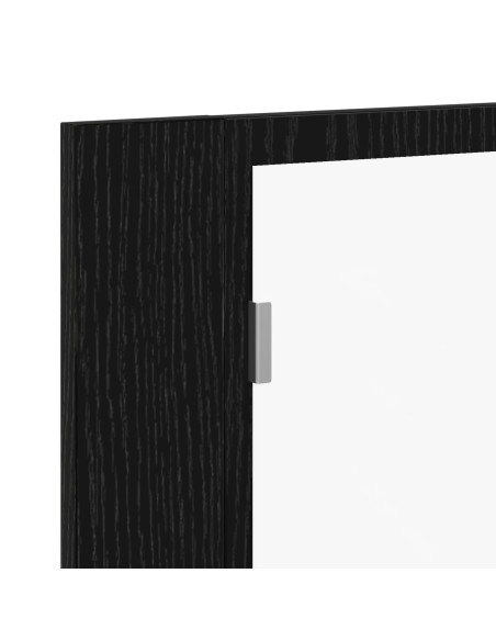 Armadio da bagno LED  Nero Rovere 60x12x45 cm in legno ingegnerizzato
