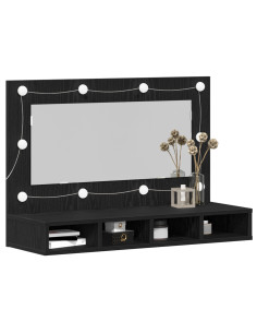 Mobiletto per specchio Rovere Nero 90 x 31,5 x 62 cm