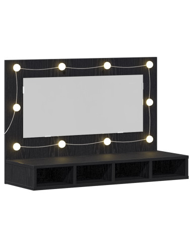 Mobiletto per specchio Rovere Nero 90 x 31,5 x 62 cm