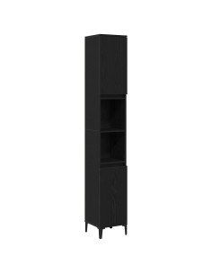 Mobile da Bagno Rovere Nero 30 x 30 x 190 cm Legno multistrato 2