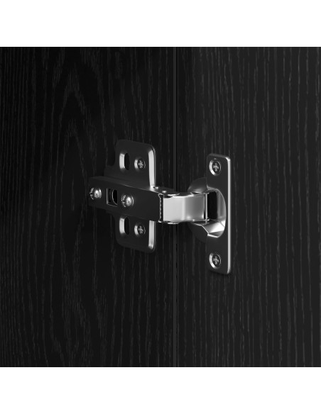 Armadio da Bagno  Nero Rovere 30x30x190 cm Legno Ingegnerizzato