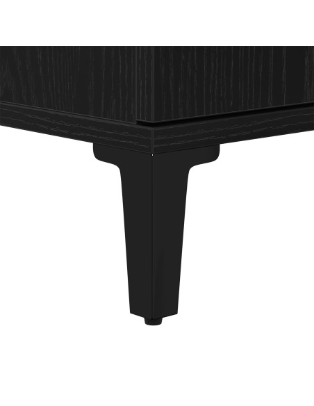 Mobile da Bagno  Nero Rovere 30x30x100 cm Legno ingegnerizzato