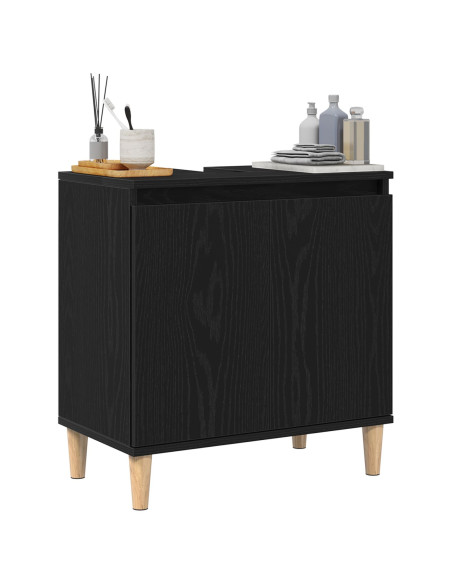 Mobile Lavabo Nero Rovere 58x33x60 cm Legno Ingegnerizzato