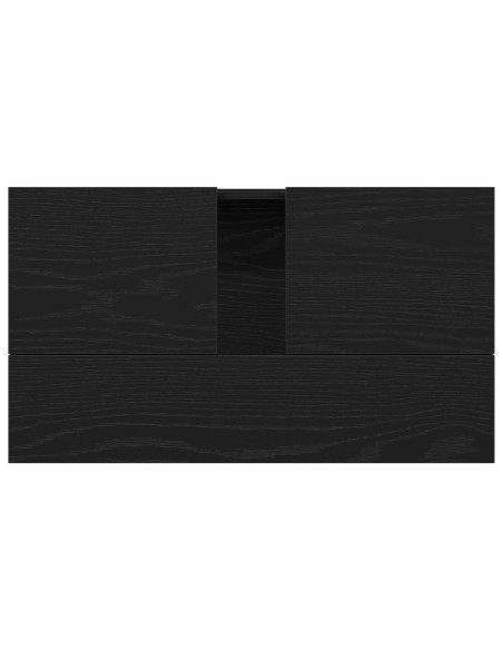 Mobile Lavabo  Nero Rovere 58x33x60 cm Legno Ingegnerizzato