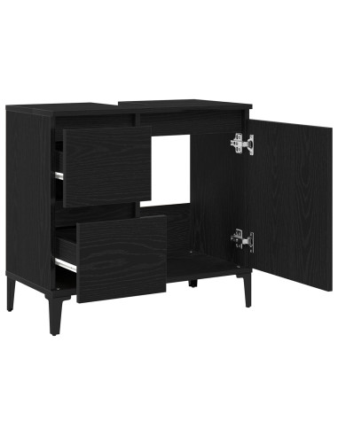 Mobile da Bagno Rovere Nero 65 x 33 x 60 cm Legno multistrato