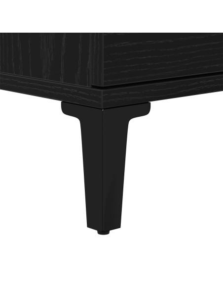 Mobile per Lavabo Nero Rovere 65x33x60 cm in Legno Compresso