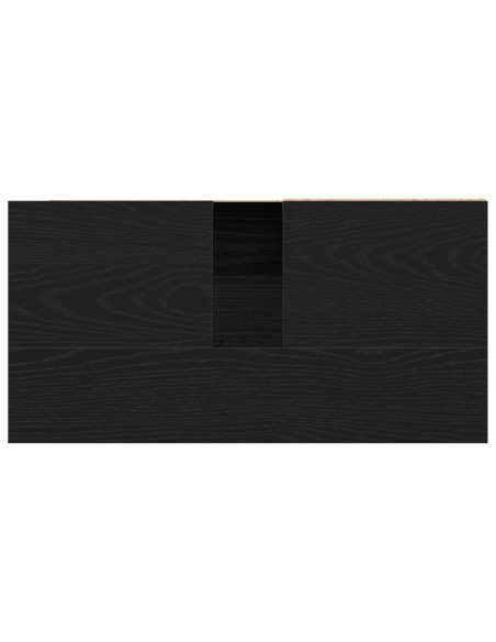 Mobile per Lavabo Nero Rovere 65x33x60 cm in Legno Compresso