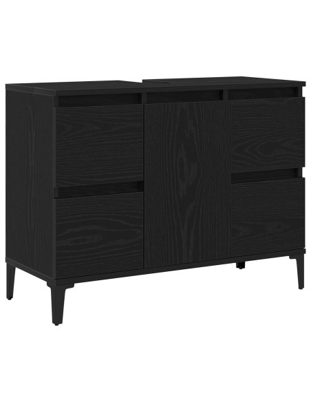 Mobile lavabo  Nero Rovere 80x33x60 cm in legno ingegnerizzato