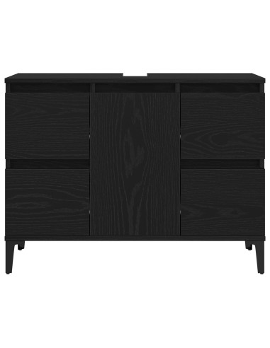 Armadio per Lavabo da Bagno Rovere Nero 80 x 33 x 60 cm