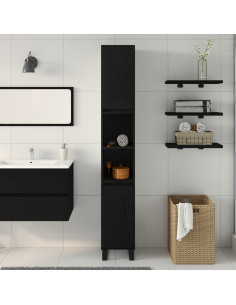 Mobile da Bagno Rovere Nero 30 x 30 x 190 cm Legno multistrato