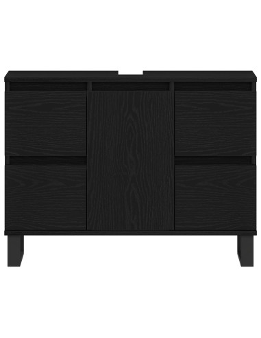 Mobile da Bagno Rovere Nero 80 x 33 x 60 cm Legno multistrato