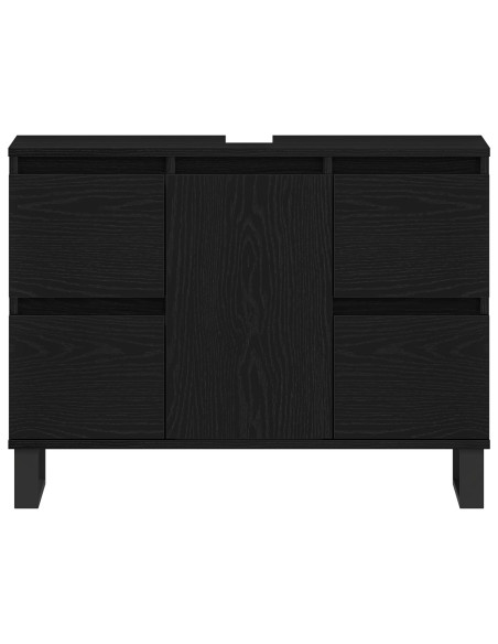 Mobile da Bagno Rovere Nero 80 x 33 x 60 cm Legno multistrato
