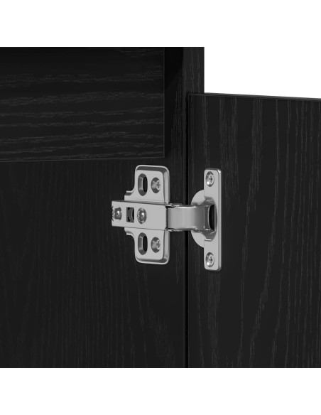 Cabinet del Lavabo per Bagno  Nero Rovere 80x33x60 cm Legno Ingegnerizzato