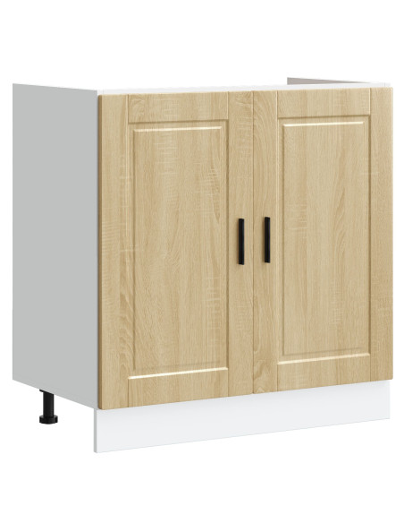 Base per lavabo  ""Porto"" con lavabo in rovere sonoma, 80x46x84,5 cm, in legno ingegnerizzato