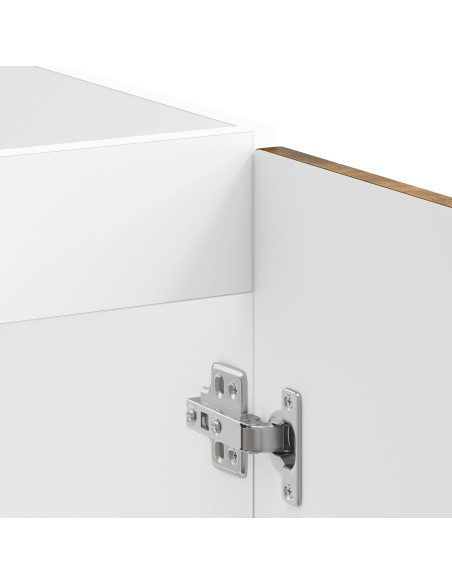 Mobile Base per Lavabo ""Porto"" con Lavabo Rovere Affumicato 80x46x84,5 cm in Legno Ingegnerizzato