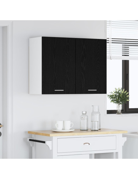 Cabinet Appeso in Rovere Nero - 80x31x60 cm - Realizzato in Legno Ingegnerizzato