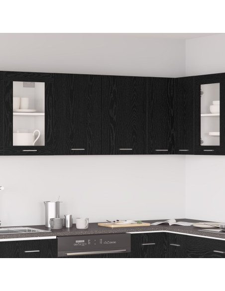 Cabinet Appeso in Rovere Nero - 80x31x60 cm - Realizzato in Legno Ingegnerizzato