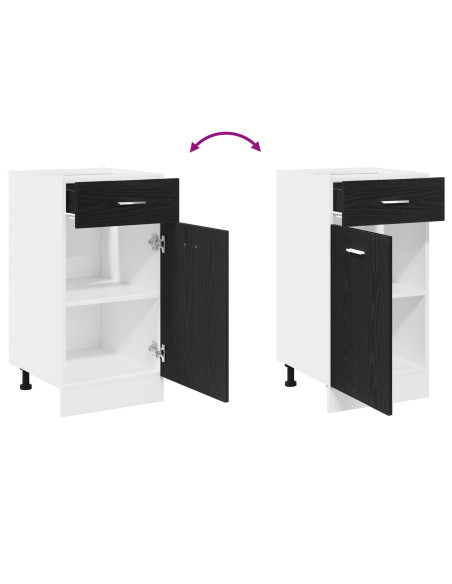 Mobile con cassetti - Rovere nero, 40x46x81.5 cm, Realizzato in legno ingegnerizzato