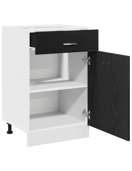 Cabinet a cassetti in rovere nero  - 50x46x81.5 cm