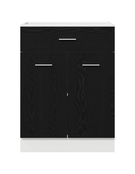 Mobile Inferiore in Rovere Nero - 60x46x81,5 cm Realizzato in Legno Ingegnerizzato
